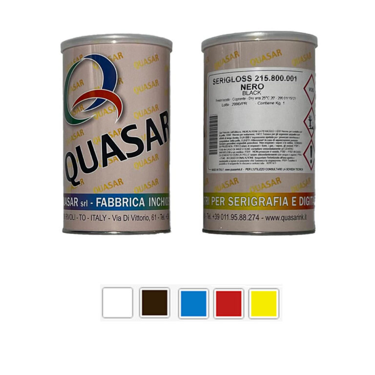 Colección de colores de serigrafía Serigloss Quasar base disolvente. Acabado brillante.