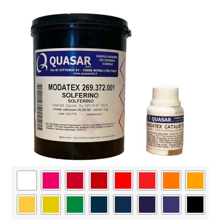 Modatex Quasar. Tinta al agua para serigrafía profesional